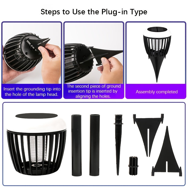 Quyosh energiyali hasharotlarni o‘ldiruvchi UV moskitni o‘ldiruvchi 3-in-1 landshaft yoritgichi