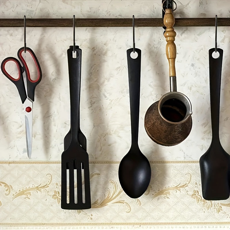 10 Pcs Black Metal S-Shaped Hooks for Hanging Plants, Wardrobe, Garden, Kitchen