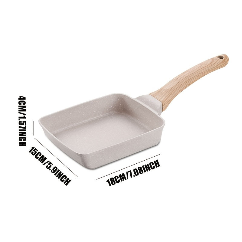 Japanese Style Tamagoyaki Pan Set Non-Stick Silicone Omelette Cookware with Wooden Handle