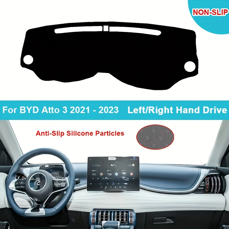 Car Dashboard Cover Black Polyester Fiber RHD Anti-UV Protective Pad