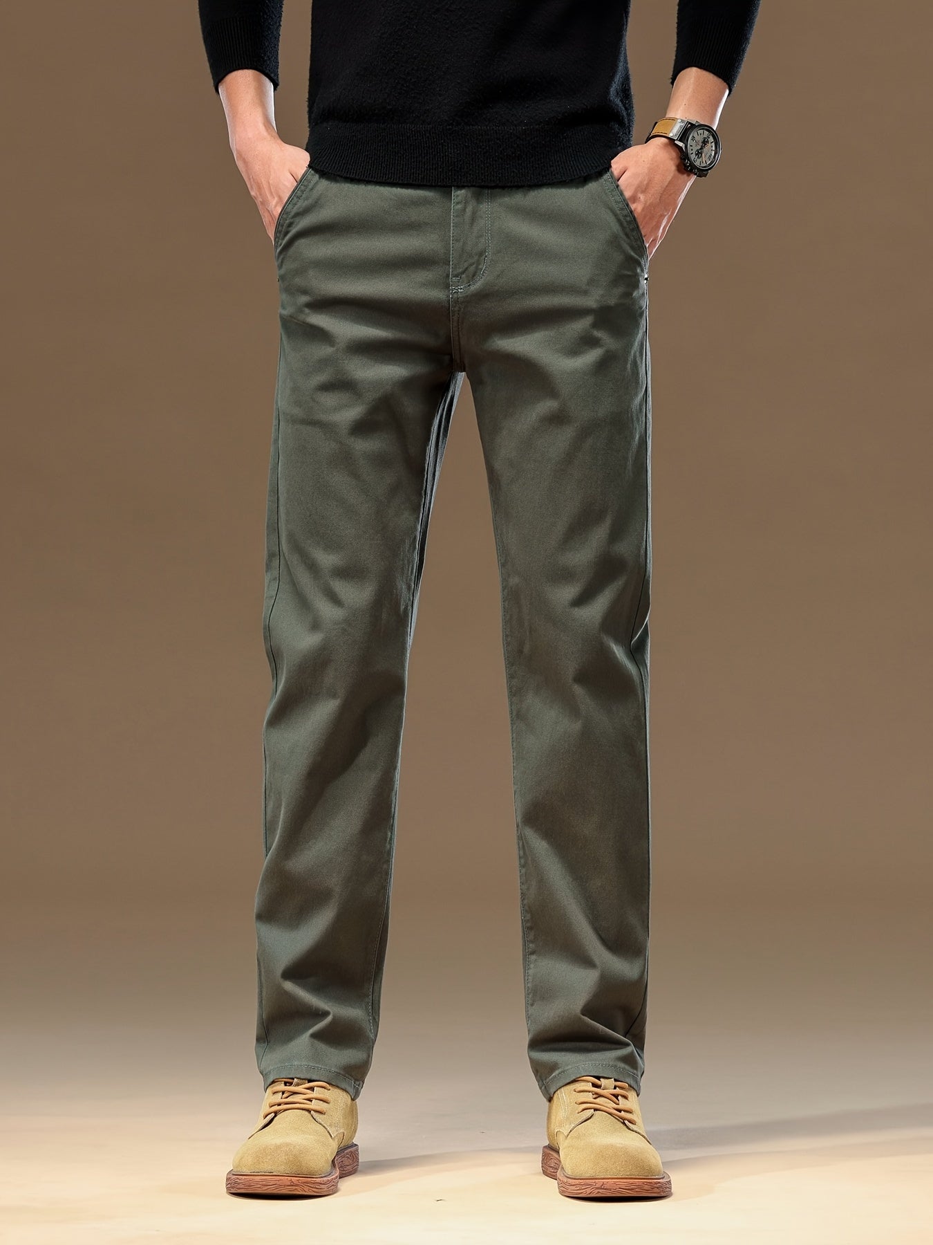 Zamonaviy Erkaklar Paxta Elastik Tekis Rangli Shimlar - Qulay va Mustahkam Kundalik Moda Shimlar - Har qanday mavsum uchun mukammal biznes kiyimlari, ko'p funksiyali moda dizayni