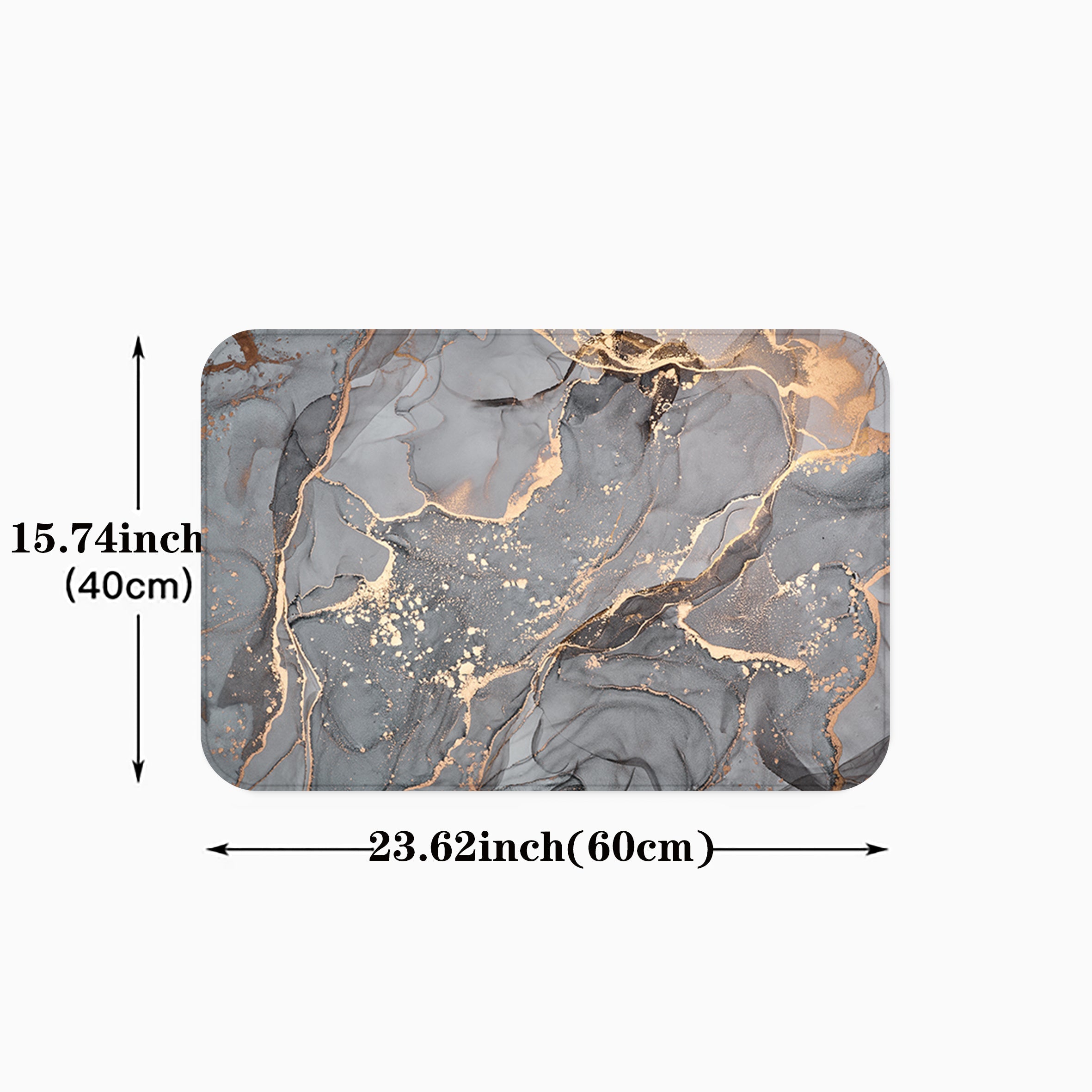 Alfombra de cocina de mármol gris antideslizante, a prueba de aceite, para interior, 40x60cm