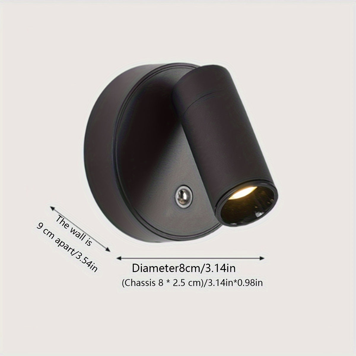 Rechargeable LED Night Light with Magnetic COB Downlight USB Charging 2000mAh Battery Adjustable 180° Wireless Wall Mount