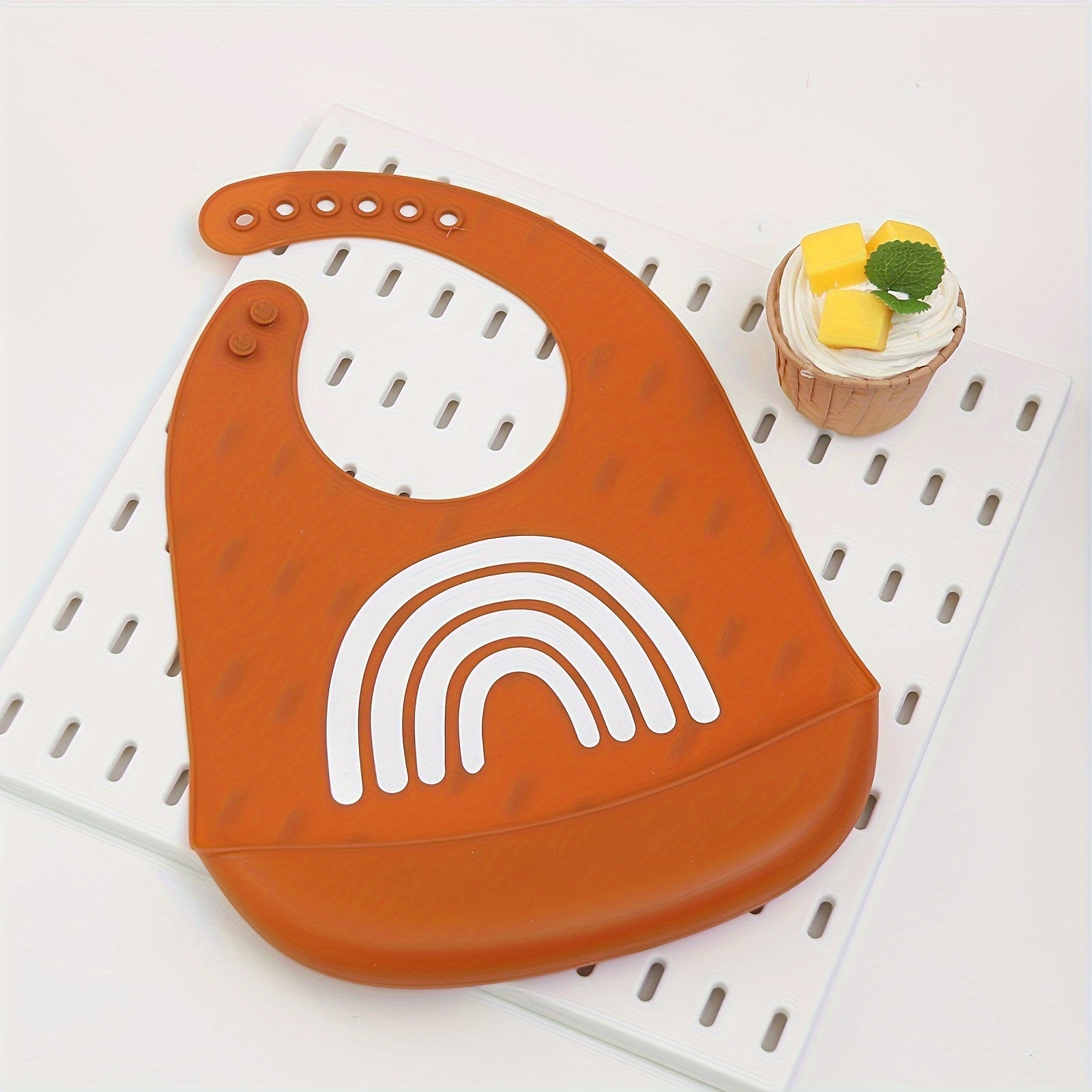 Baby Silicone Bib for Infants Waterproof Lion Print Durable Food Catcher