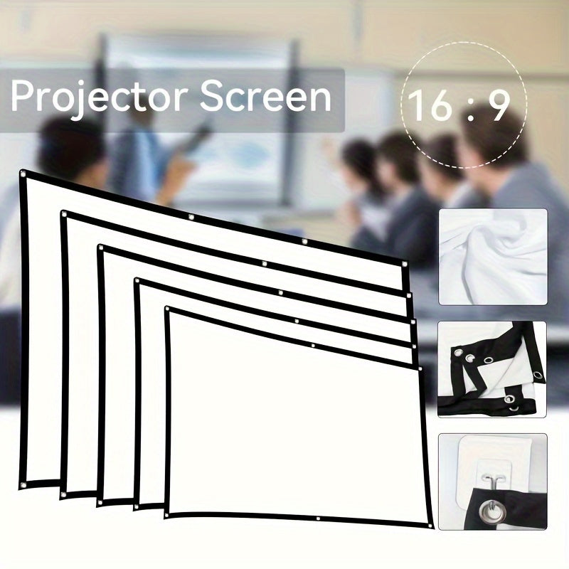 Two-Sided 4K Projection Screen Polyester Fabric Space-Saving Large for Home Theater