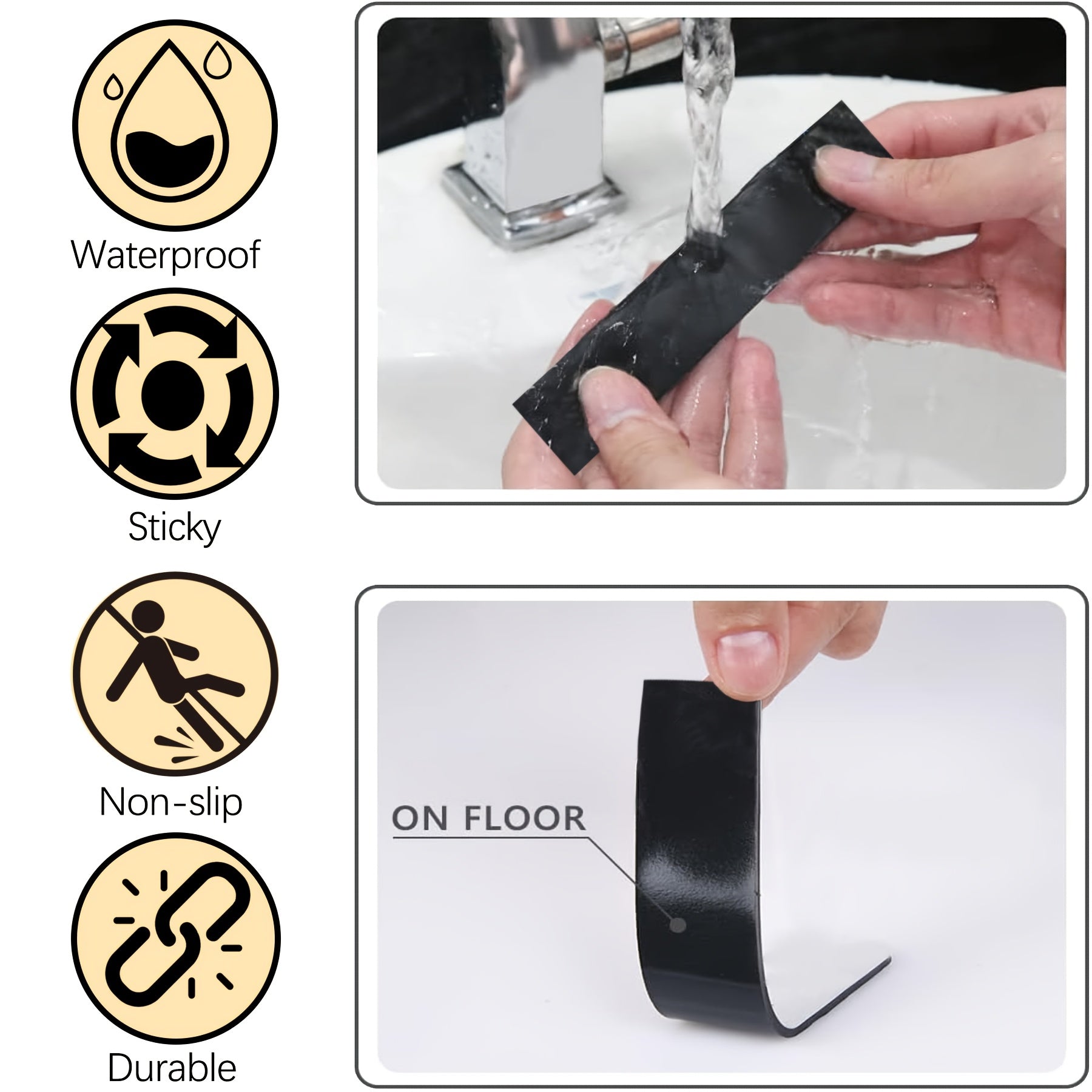 16 Pieces Rug Tape Double-Sided Adhesive Non-Slip Carpet Pads for Hardwood and Tile Floors