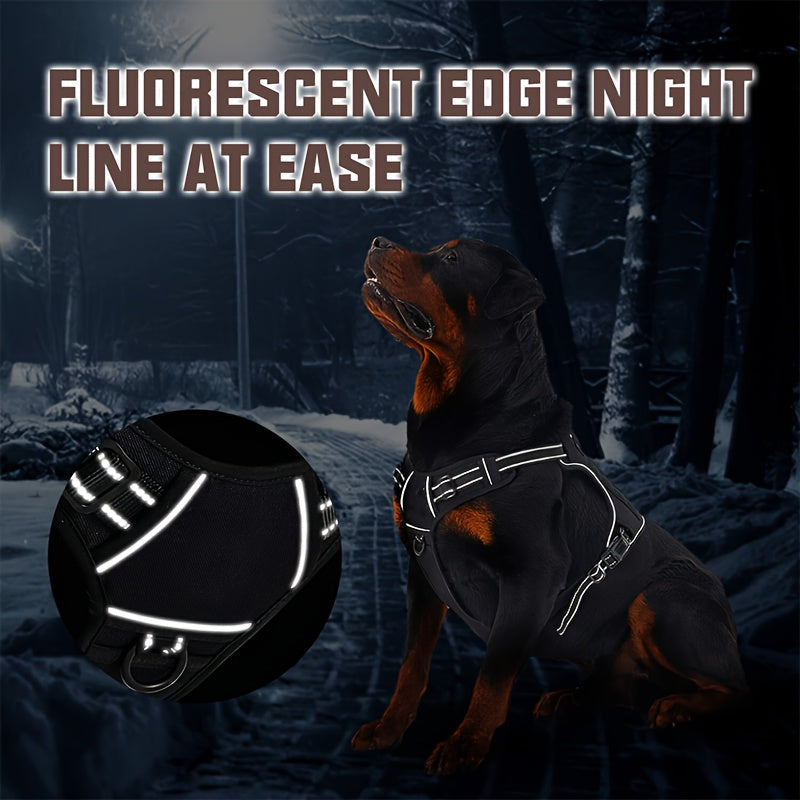 Adjustable Large Dog Harness Reflective Camouflage Polyester Training Control