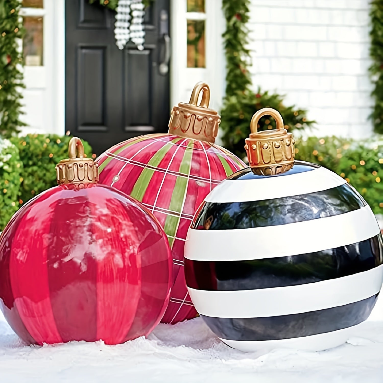 Inflatable Christmas Balls PVC Ball Decorations for Gardens and Entrance Halls