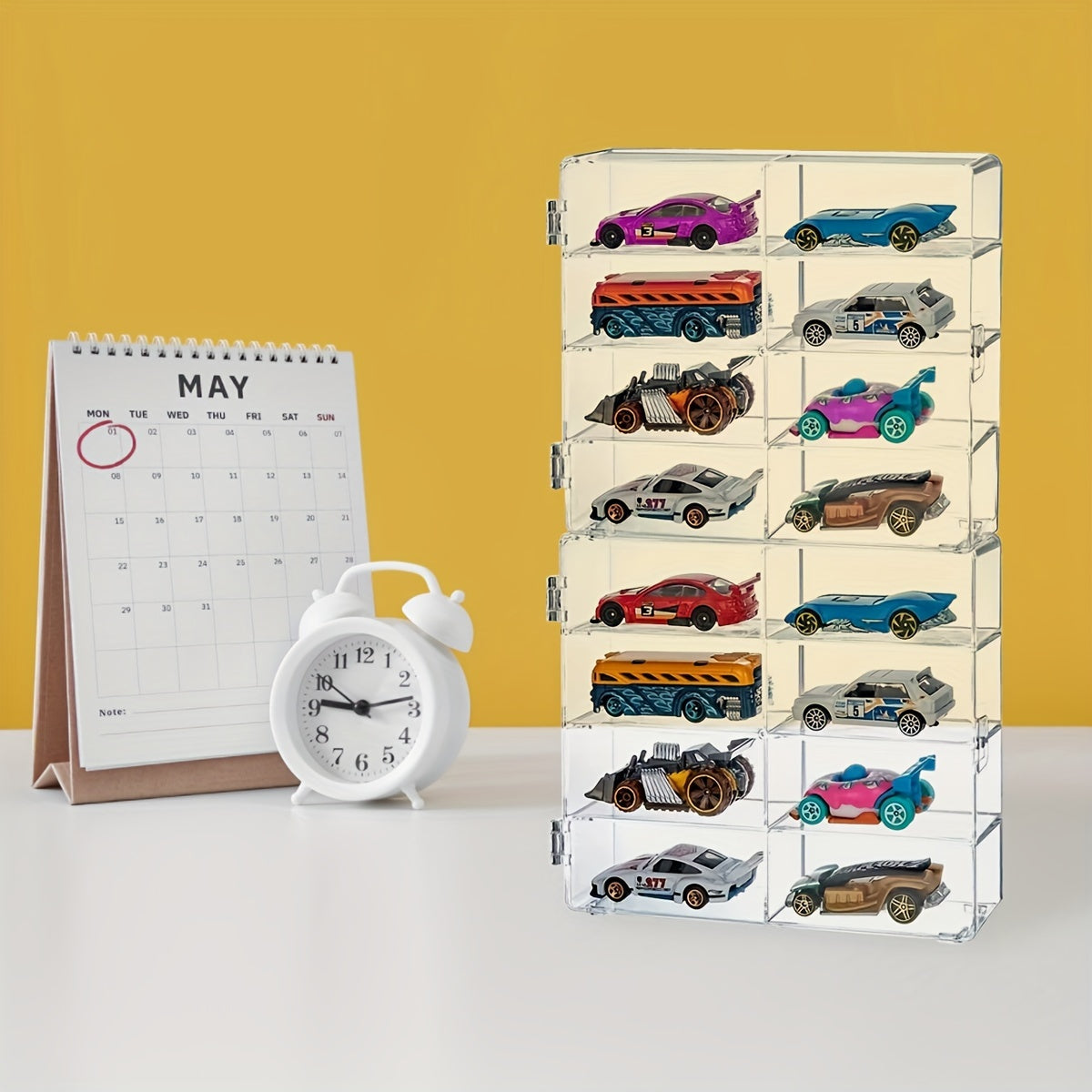 Acrylic Display Case for Cars 16 Slots Office Home Decoration