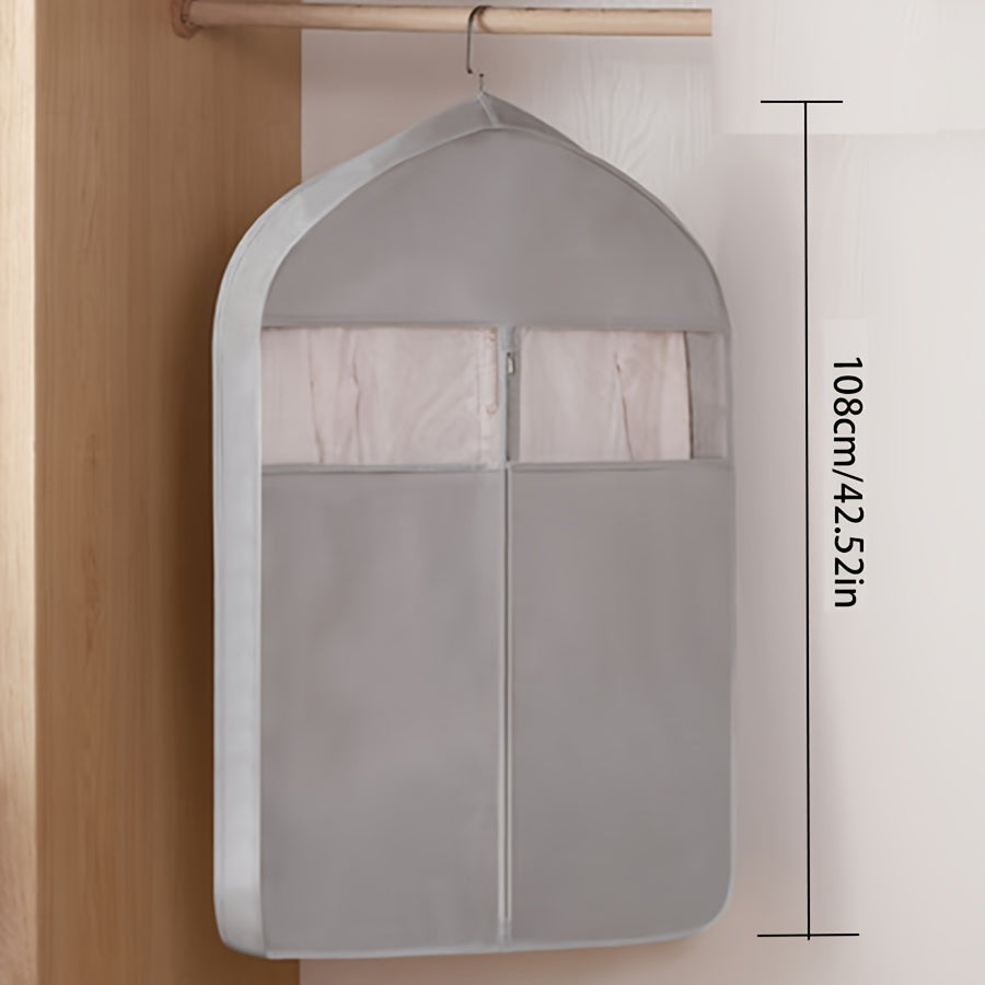 3D Dustproof Garment Cover with Zipper for Suits Dresses Coats Wardrobe Organizer