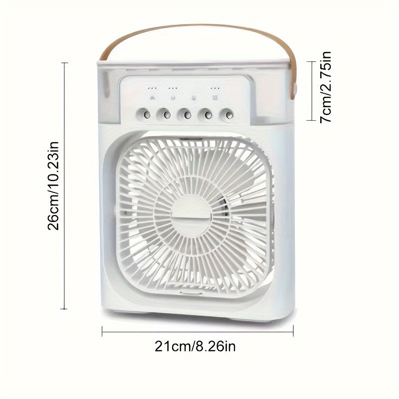5-in-1 1200ML Desktop Electric Fan with Humidification and 5-Speed Air Conditioner USB Type-C