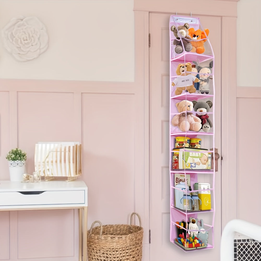 Органайзер для подвешивания на дверь с 6 полками, прозрачным окном, изготовленный из полиэстера, неокрашенный, предлагает вместительное хранилище для подростков и взрослых.