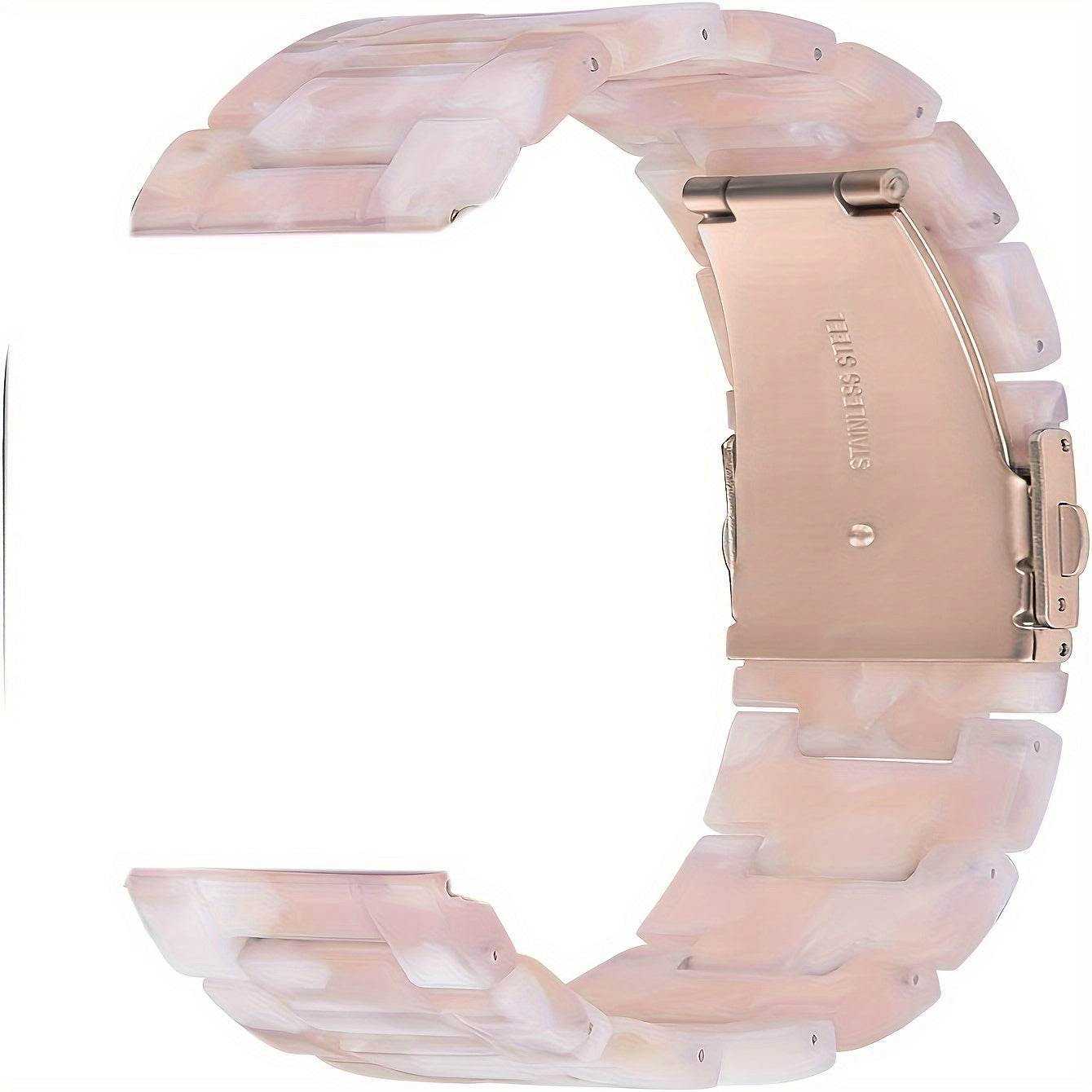 Chic Ivory White Resin Band for iWatch - 38mm dan 49mm o'lchamlariga mos keladi, Ultra va Series modellari bilan mos keladi - Silliq, qulay dizayn, kapalak qopqog'i bilan, yengil va teriga yumshoq.