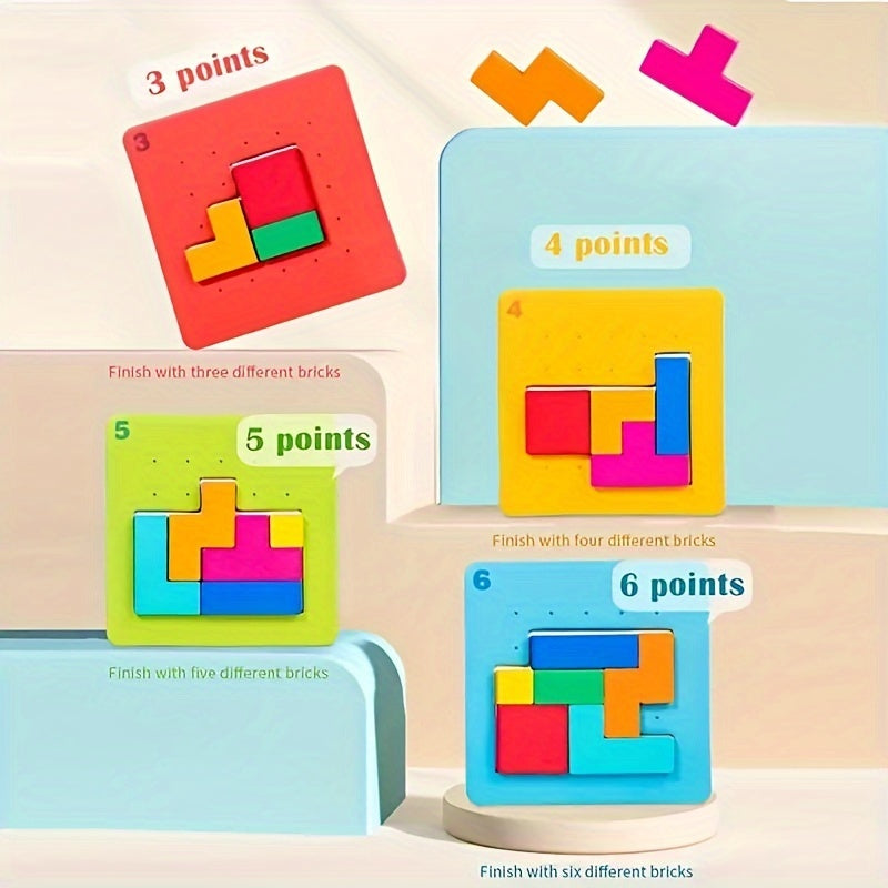 Puzzle Game for Kids 3+ with 7 Colorful Scratch-Resistant Cubes