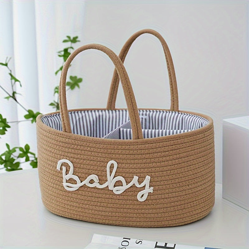 Linen Storage Basket with Wet Dry Separation Oval Toy Diaper Organizer