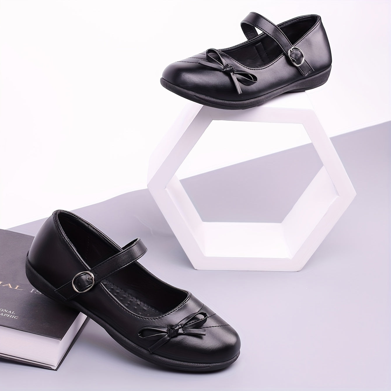 Women Flat Shoes Casual Mary Jane Doudou Shoes with Bow