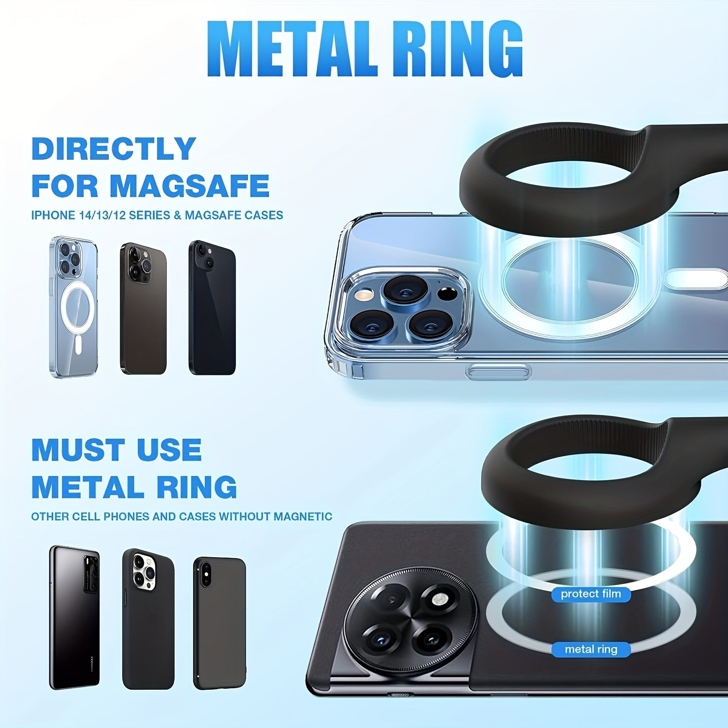 Soporte de teléfono para ventilación de coche universal negro con rotación de 360° y soporte magnético