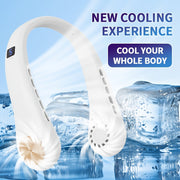 Ventilador portátil de cuello con ángulo ajustable y 5 velocidades, ventilador personal recargable por USB para uso en interiores y exteriores