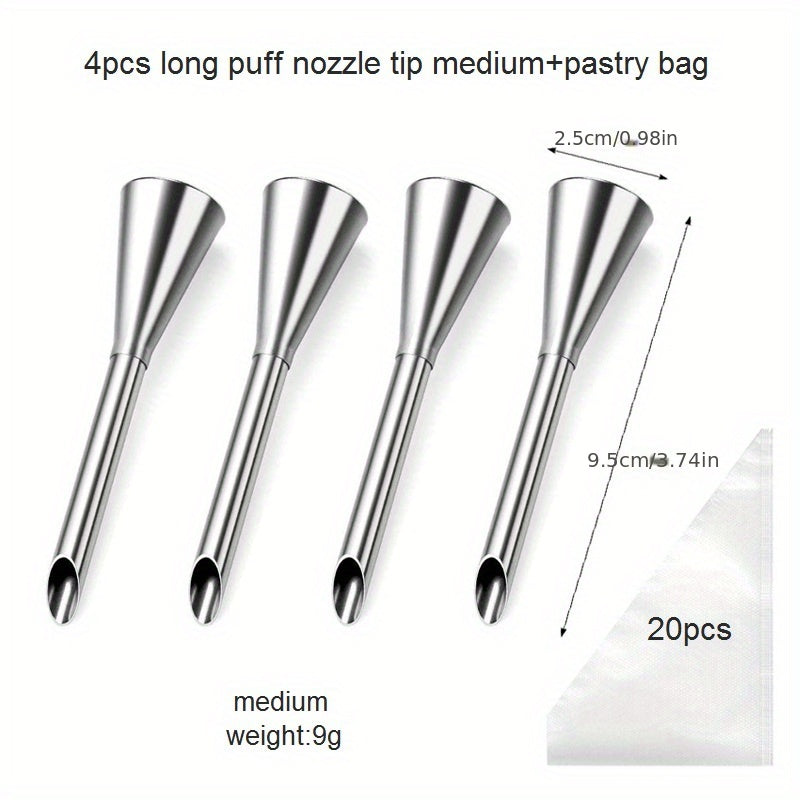 Набор насадок и мешков для трубопроводов 23/24/26 штук из нержавеющей стали, кондитерские насадки для украшения тортов