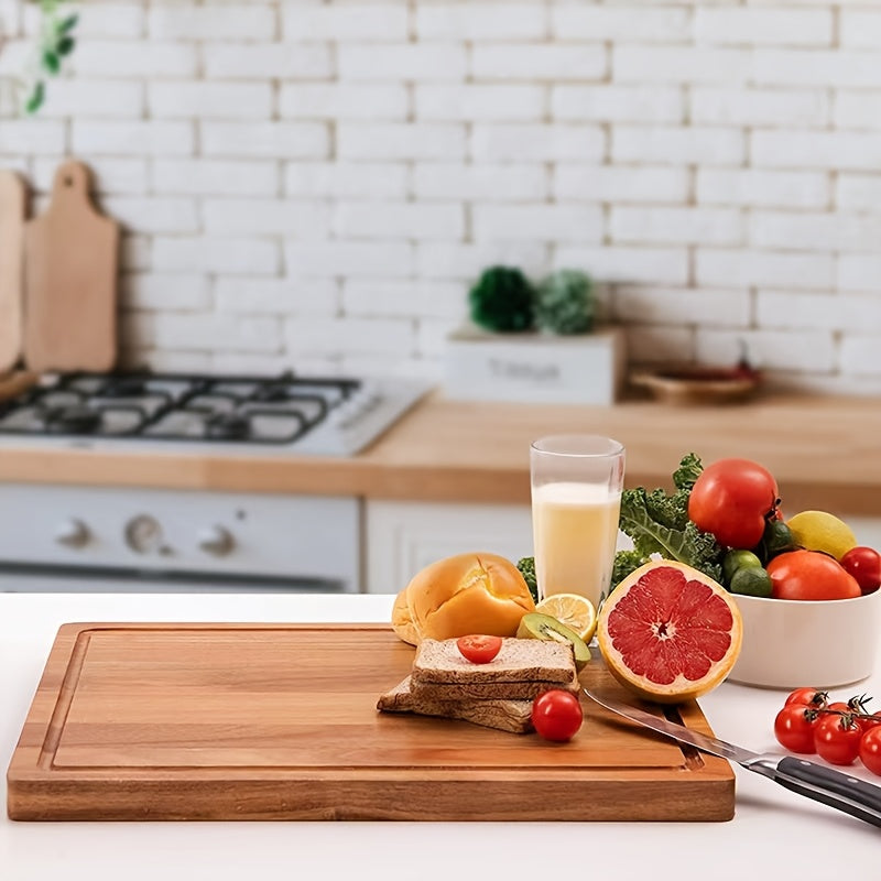 Walnut Wood Cutting Board with Juice Groove and Handles for Kitchen and Gifts