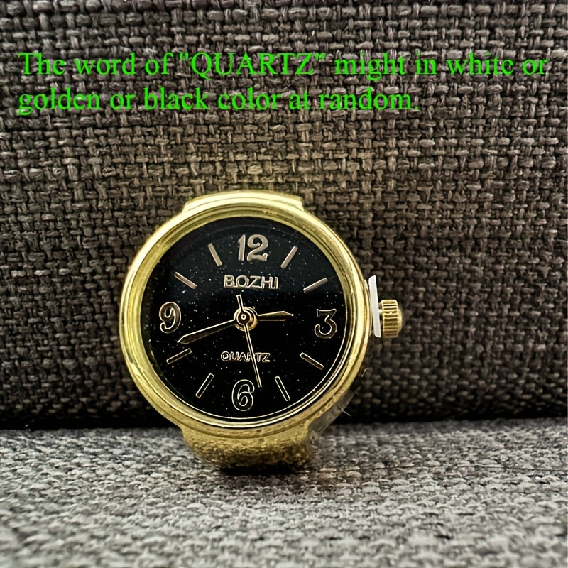 Green Mini Watch Ring for Men Women Fashion Alloy Shell Finger Watch