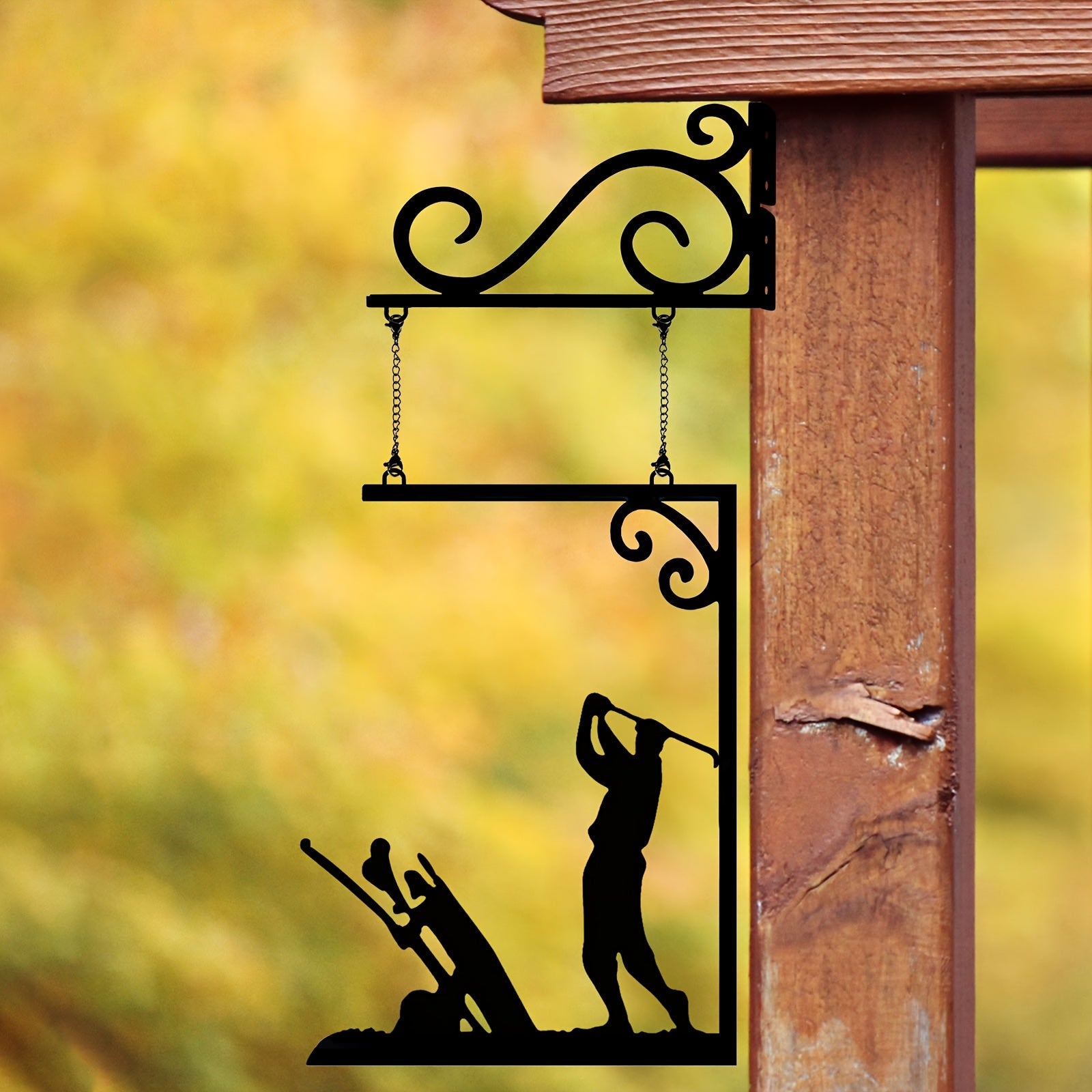 Metall Halloween Golf Maydoni Eshik Belgisi Ornament - Golf Ishqibozlari uchun Yashash Xonasi, Yotoqxona, Porch yoki Hovli Devorlarini Bezaklash uchun Yaratilgan Yaratilish.