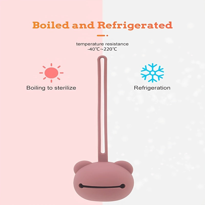 Baby Pacifier Case Silicone Panda Food-Grade BPA-Free for Newborns Girls Boys