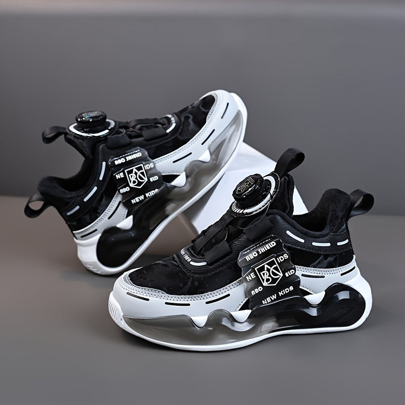 Boys High Top Basketball Shoes Non-Slip Shock Absorbing Outdoor Sneakers