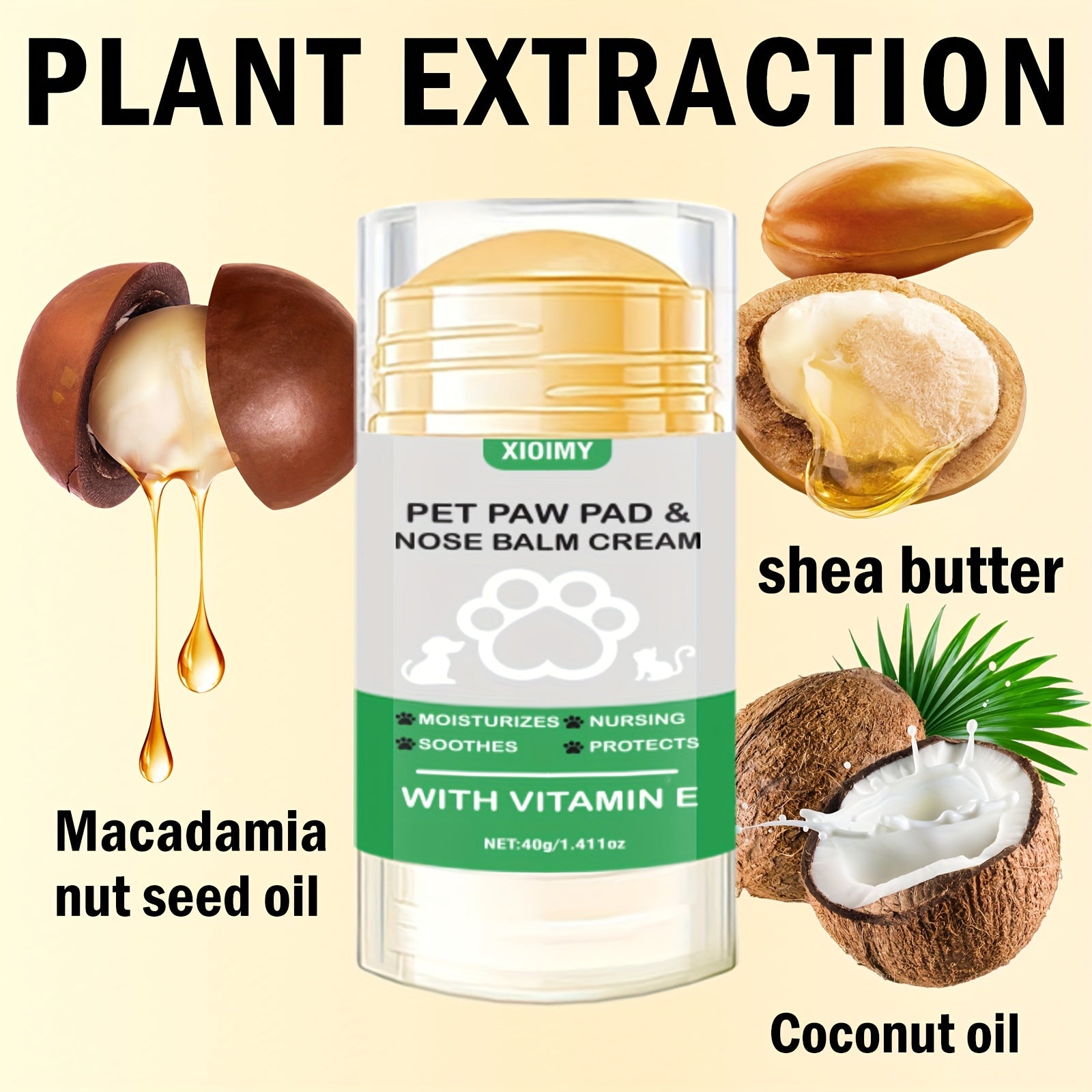 Pet Paw and Nose Balm Stick 1.4oz Hydrating Moisturizer for Cats and Dogs