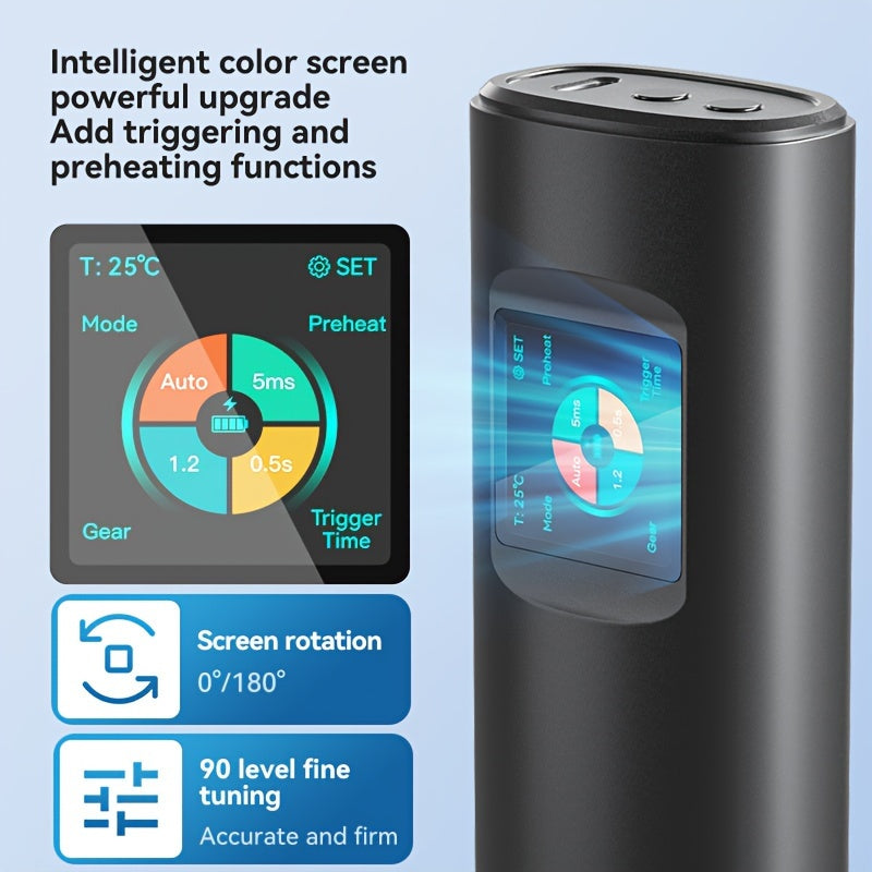 Rangli ekranli, qayta zaryadlanadigan, 90 ta sozlanadigan darajaga ega portativ qo'l spot payvandlovchi, DIY 18650 batareyasi, nikel va temir uchun - elektronika ixlosmandlari, DIYerlar va