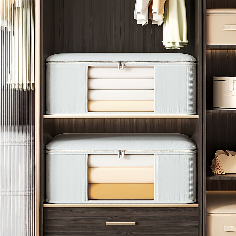 Juego de 3 cestas de almacenamiento de tela Oxford impermeables, organizadores rectangulares con asas, 32L 62L 92L