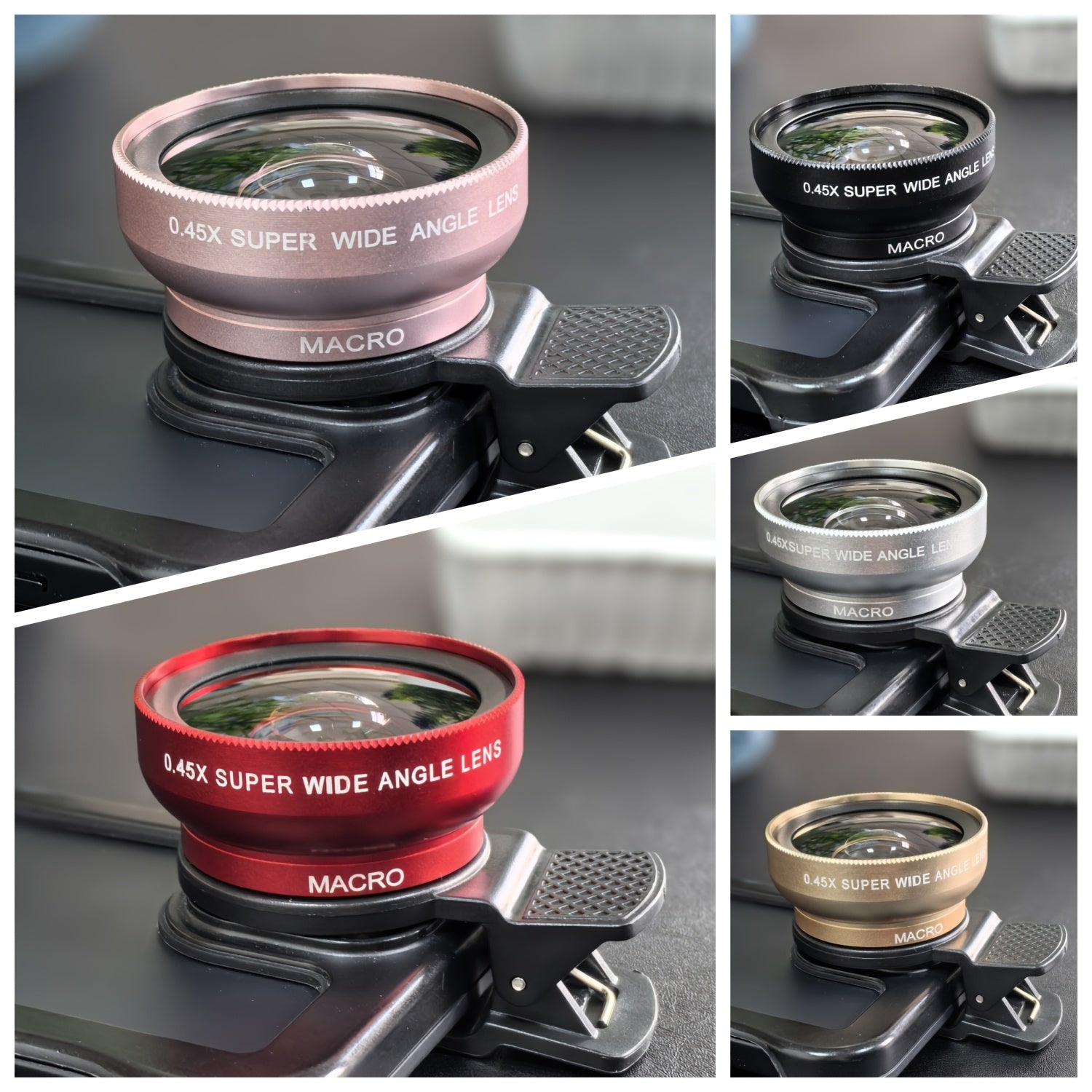2-in-1 Smartphone Camera Lens Kit with 0.45 Wide Angle and Macro Lenses, 37mm Universal Clip