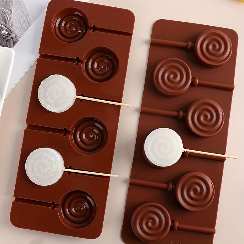 Round Silicone Lollipop Mold with 6 Cavities for Cake Decorating and Candy Making