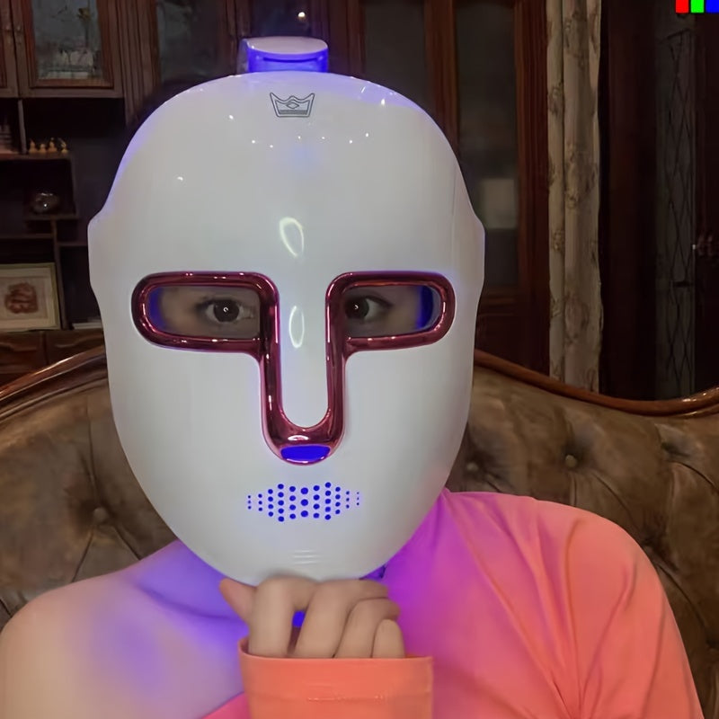 7-Color Light Face Mask for Skincare Facial and Neck Treatment Rechargeable LED Therapy