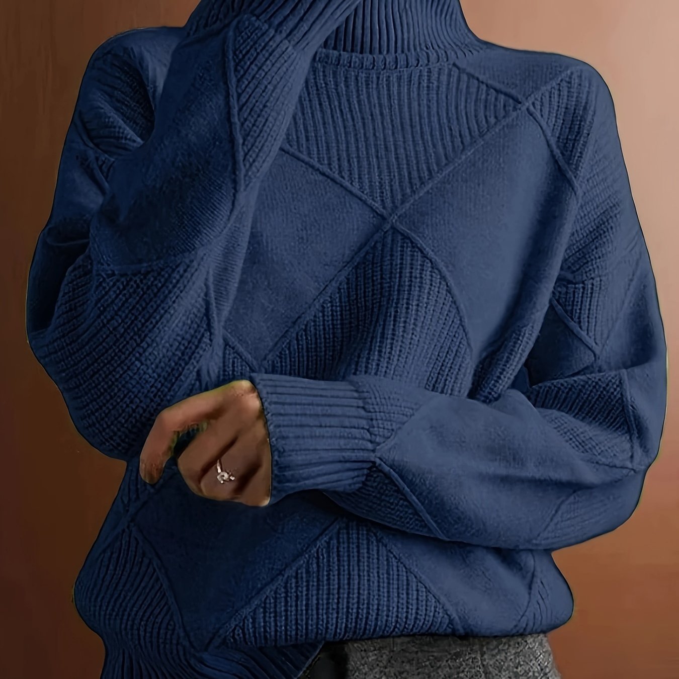Women's Pullover Sweater Soft Round Neck Long Sleeve Solid Green Fall Winter Layering