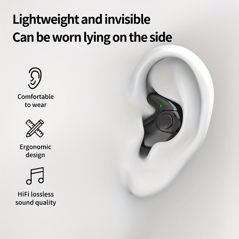 Ultra-Thin Wireless Sports Sleep Headphones with Bass and Dual Microphones
