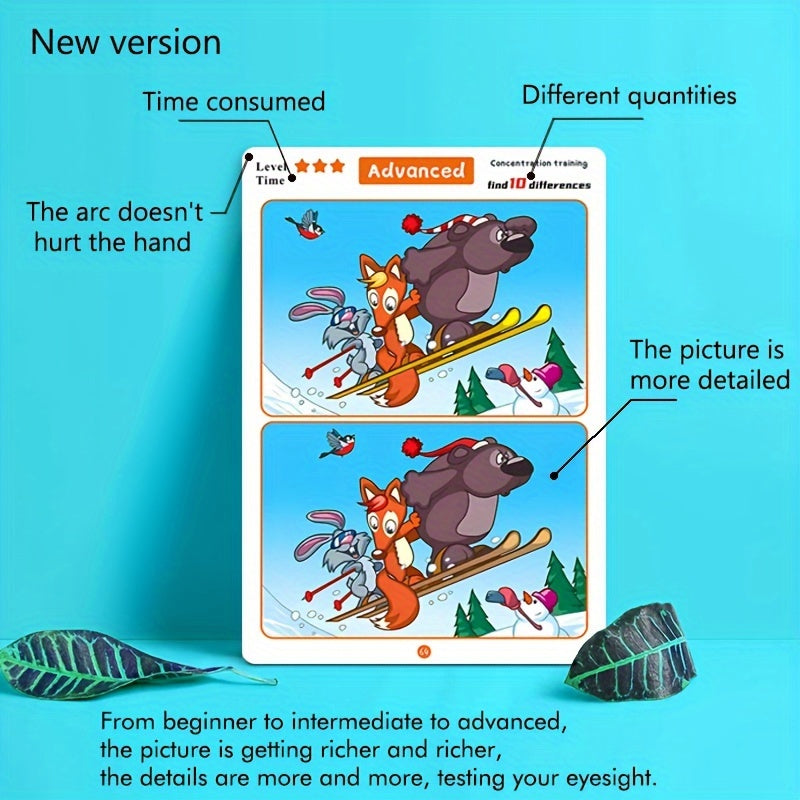 Juego de cartas educativo para niños con ilustraciones de monos y bolígrafo, herramienta de concentración y aprendizaje