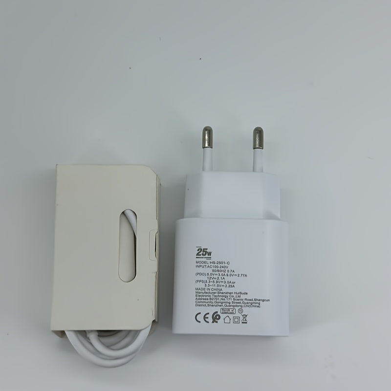 25W Fast Charging USB Type-C Power Adapter for Samsung Galaxy S23 Ultra S22 Note 20 S24