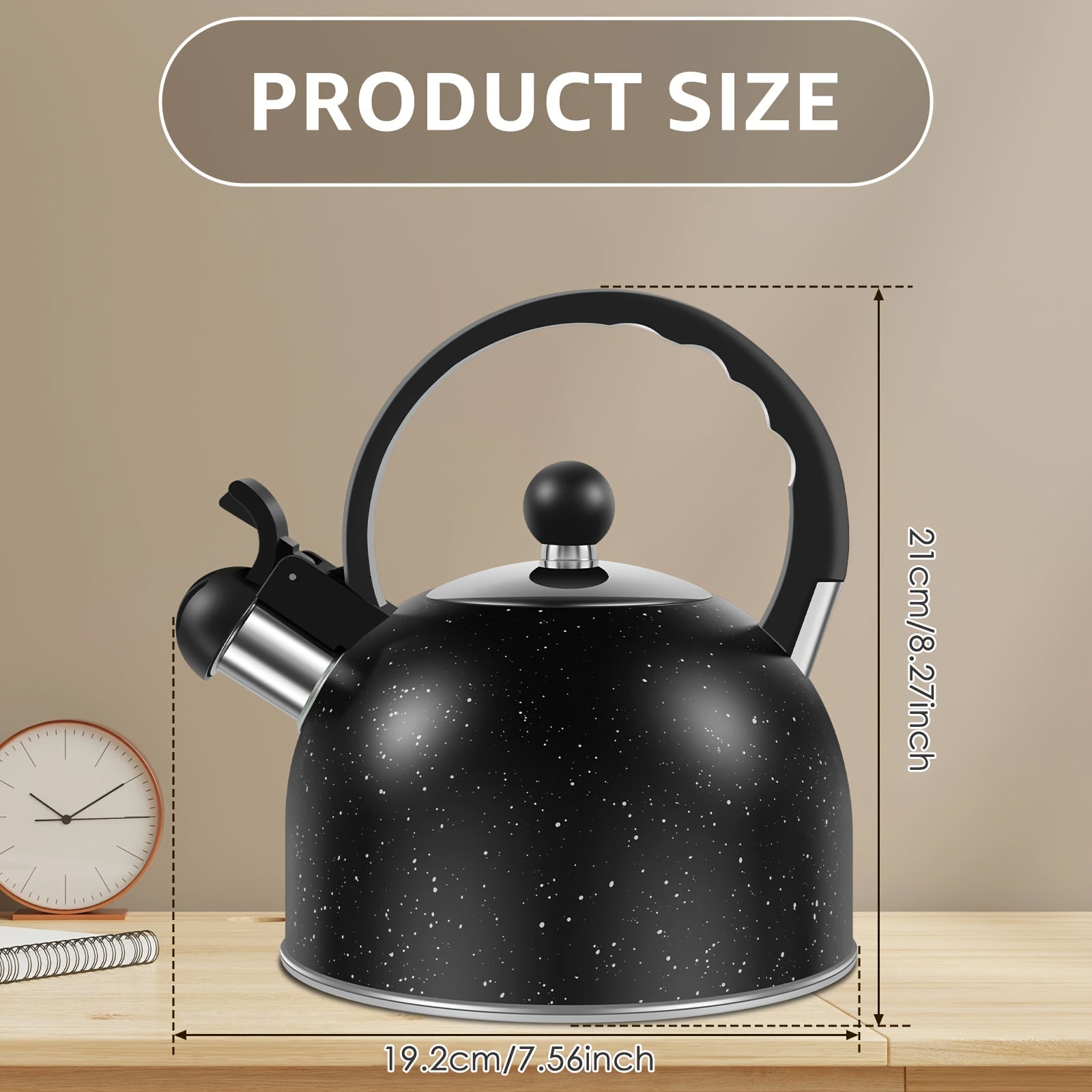 Stainless Steel Whistling Kettle 2.5L for Stove Top Fast Boiling Durable