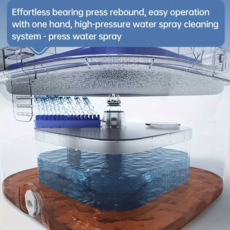 Juego de mopa plana de acero inoxidable con mango desmontable y almohadillas de microfibra para limpieza de suelos