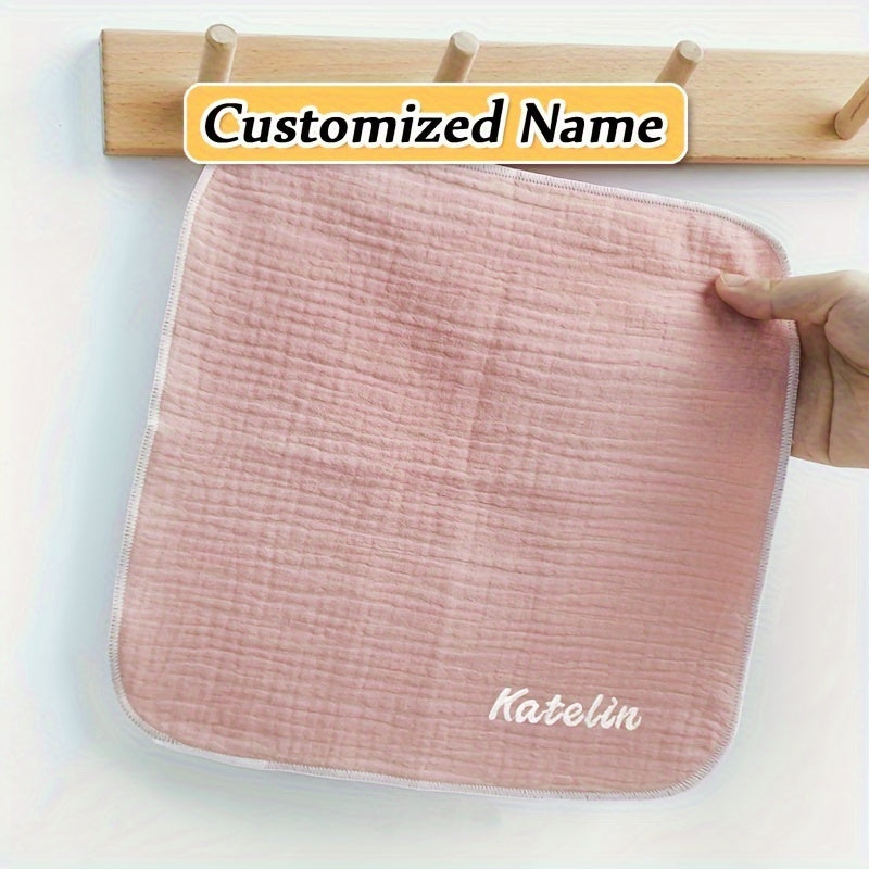 Personalized Baby Bibs and Towels Set Cotton Newborn Face Wash Cloths Burp Cloths