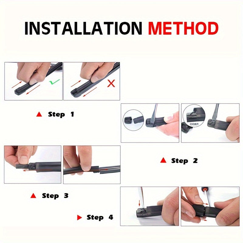 Paquete de 2 recambios de cuchillas de goma natural de 26-32 pulgadas, sin marco y sin hueso