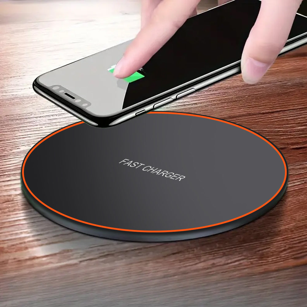 15W Orange Wireless Charger for iPhone 12-16 Fast Charging Disc