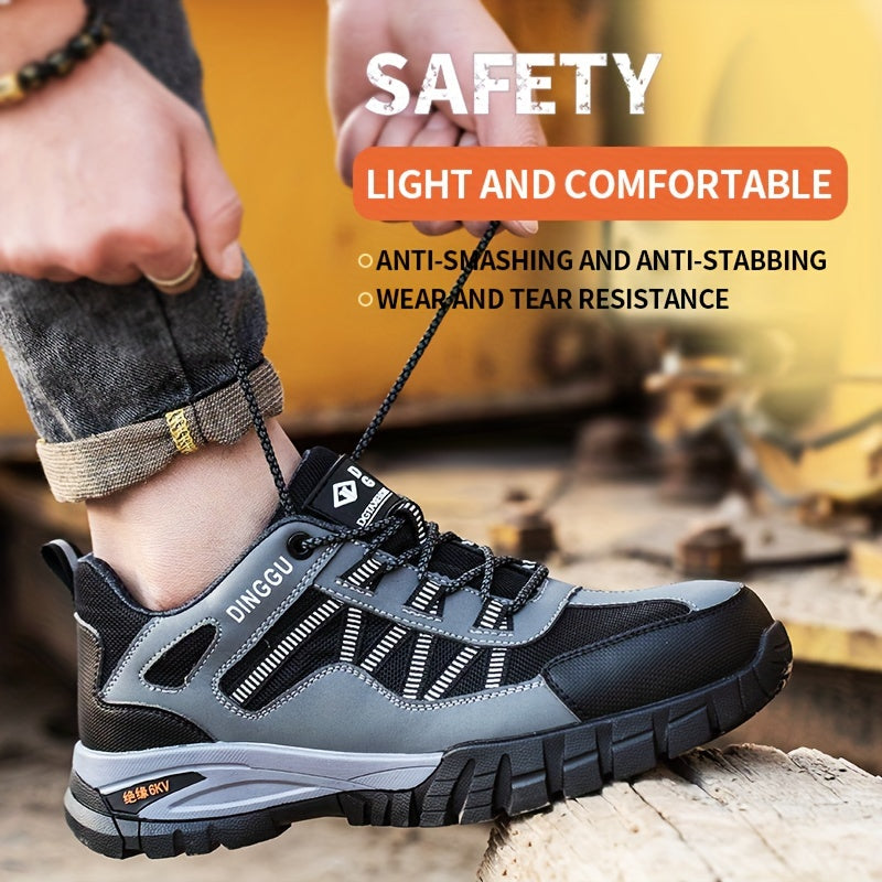 Men's Steel Toe Work Shoes Puncture-Resistant Non-Slip Shock Absorbing