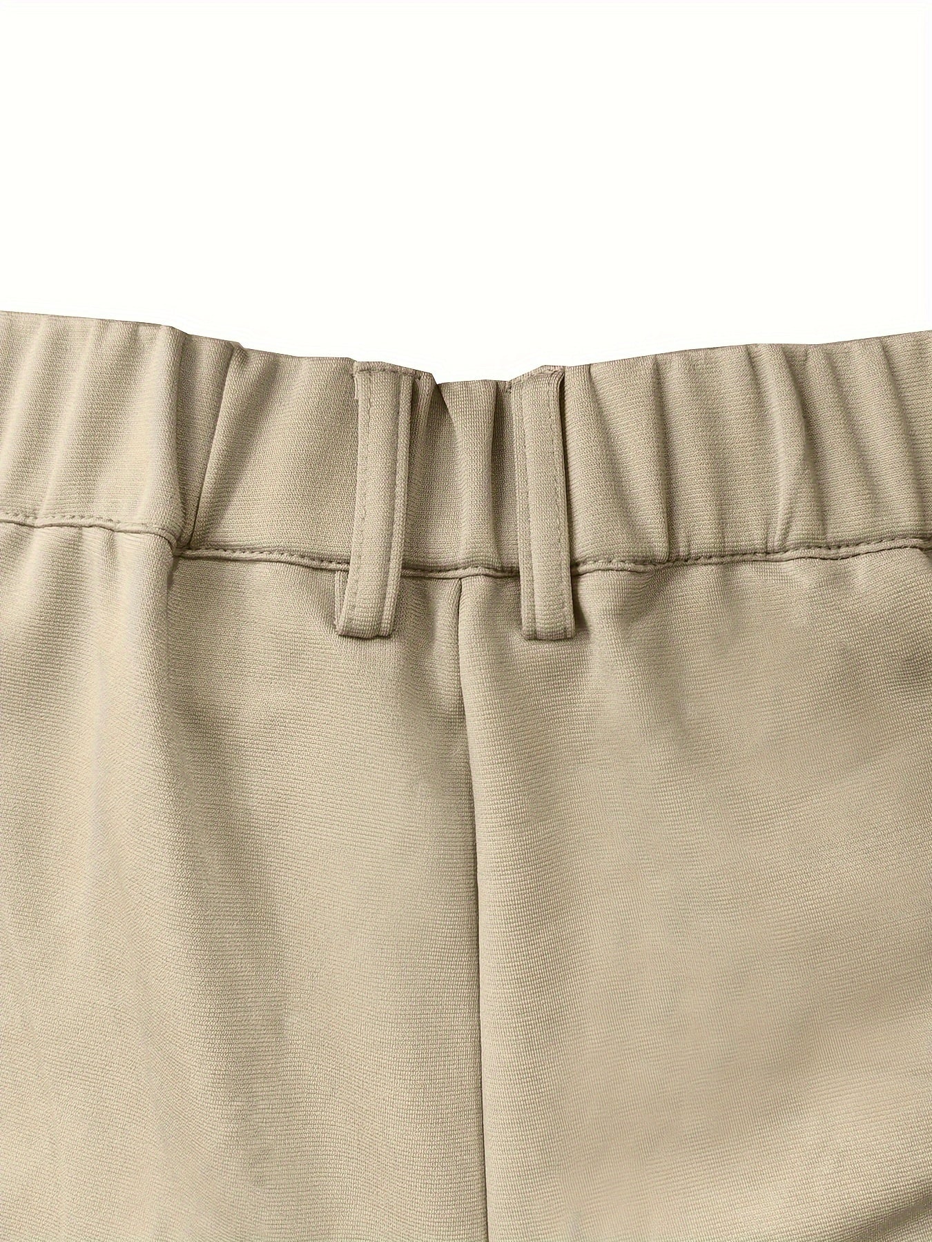 Men's Skinny Fit Polyester Knit Pants with Zipper Detail for All Seasons