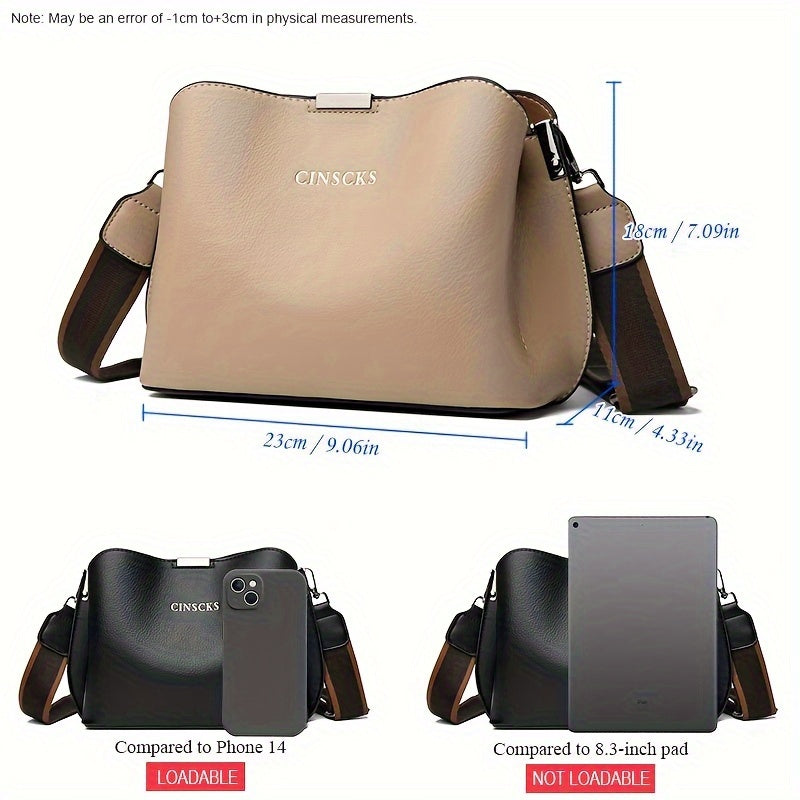 Women's Casual Water-Resistant PU Tote Bag with Detachable Shoulder Strap