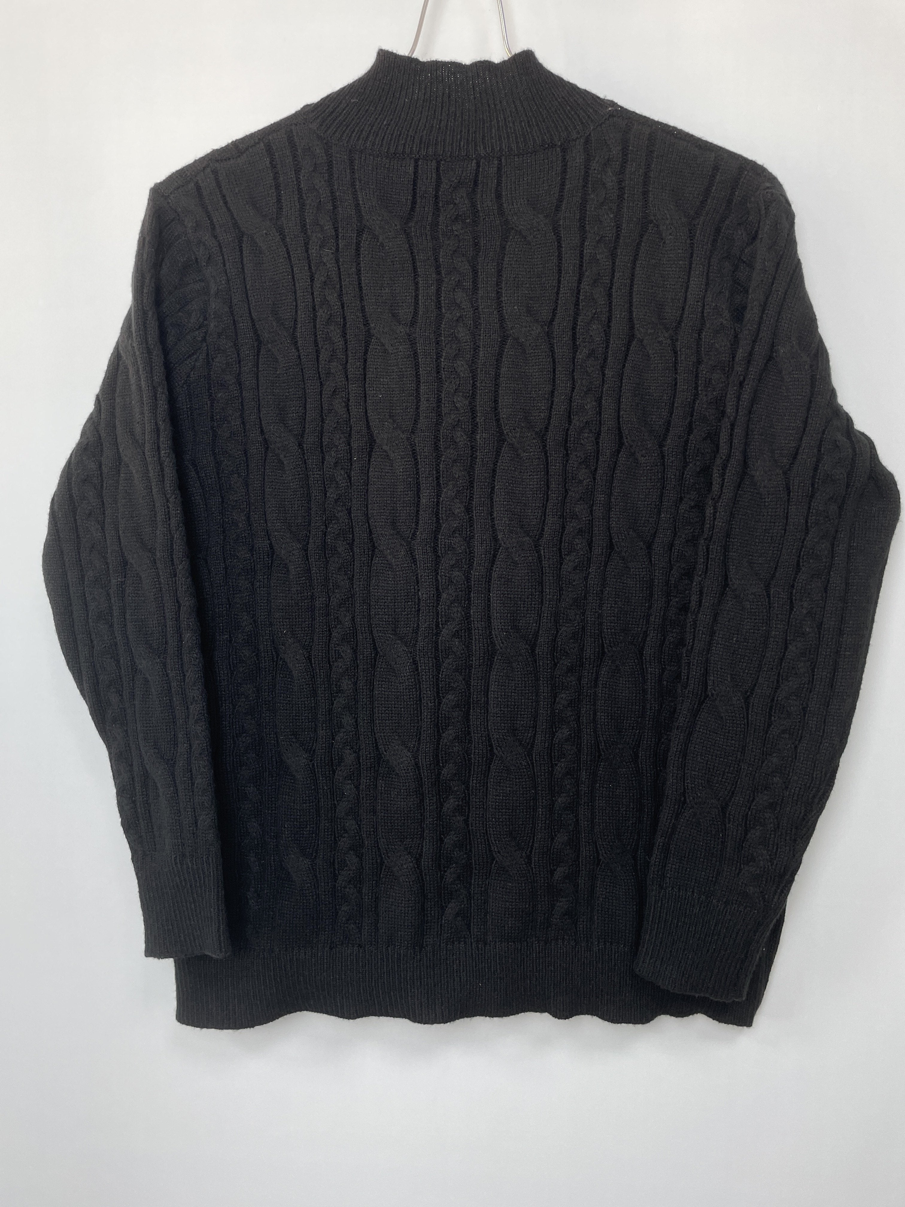 Кардиган с двойным воротником и кабельным вязанием для мужчин большого размера, осень-зима, однотонный