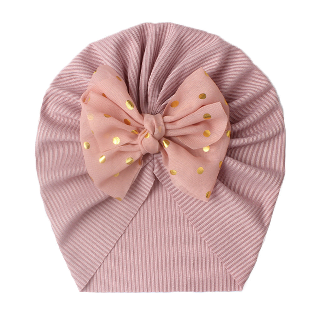 Baby Headband for Infants and Toddlers Polka Dot Bow Elastic Turban Head Wrap