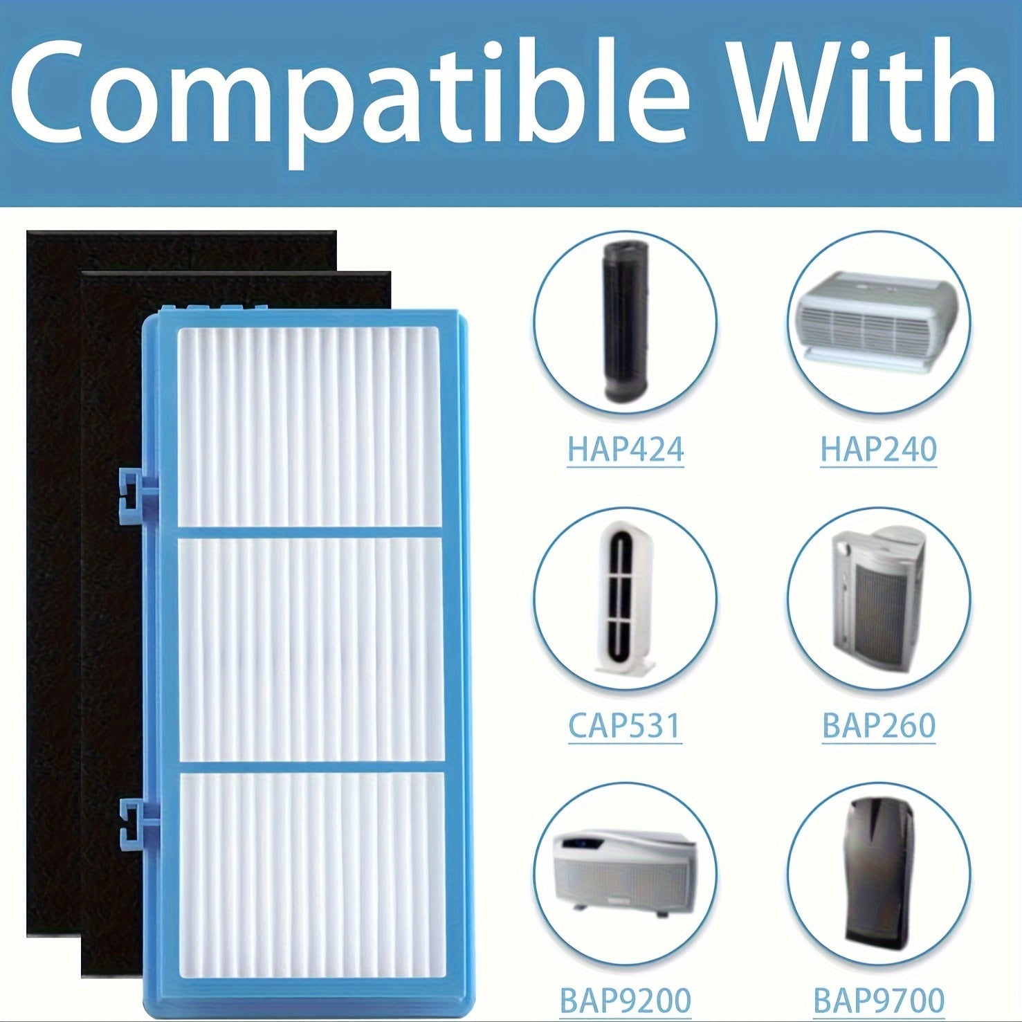 6-Piece Air Filter Replacement Kit for Total Air Purifiers with HEPA and Carbon Filters