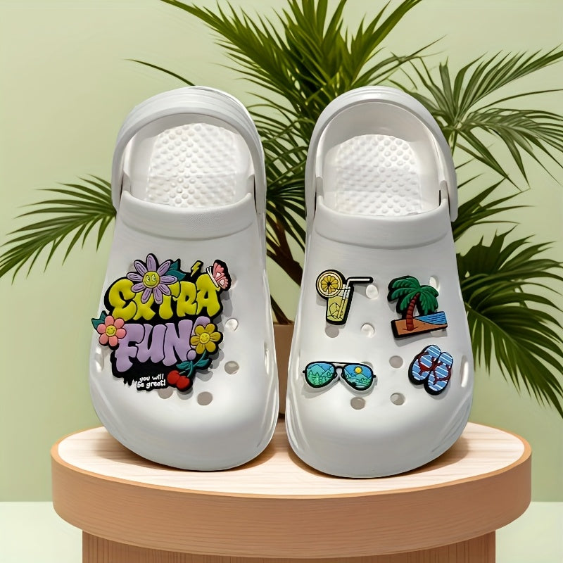 Женские летние пляжные тапочки EVA шлепанцы белый черный садовые сандалии